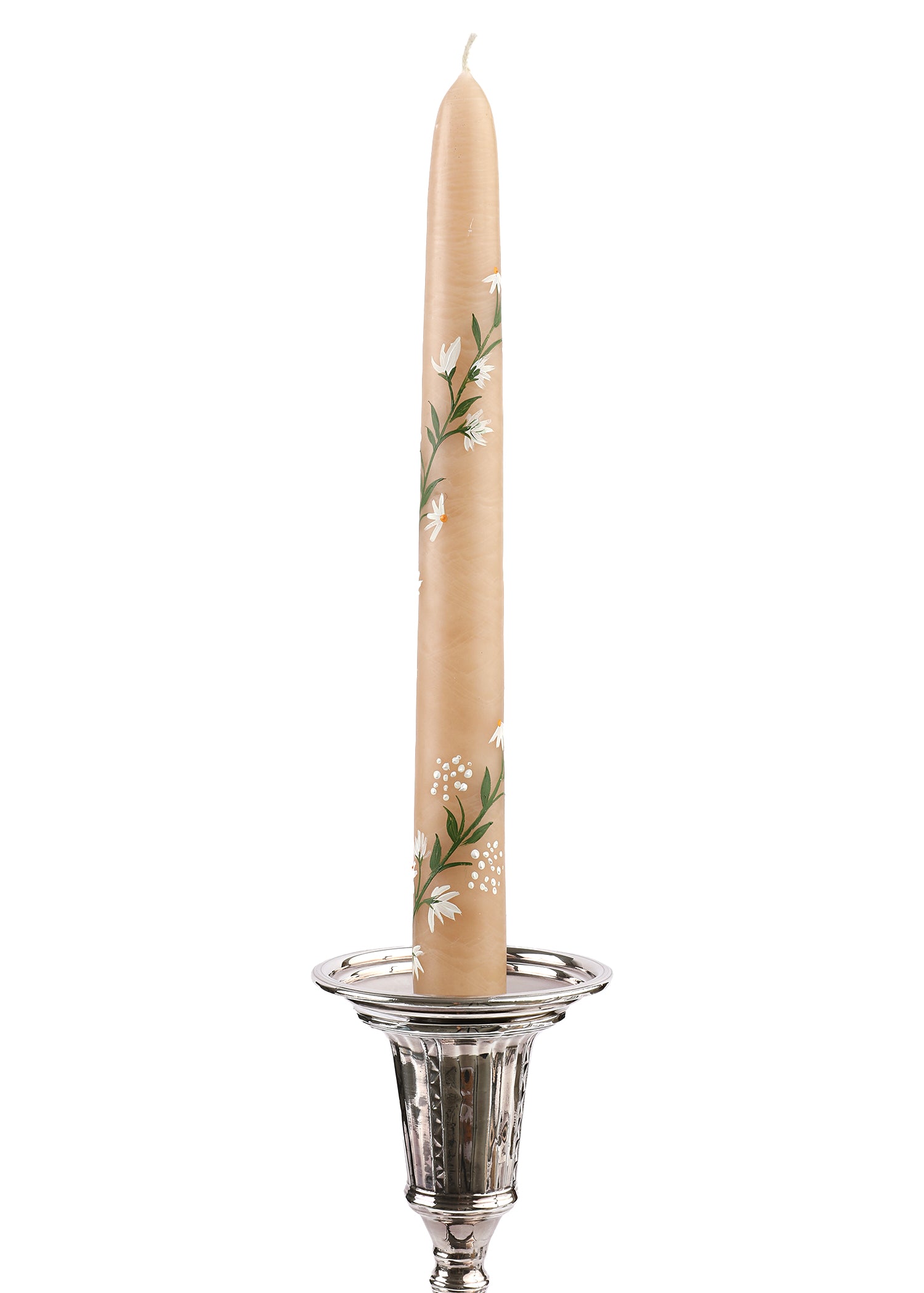 Ivory Climbing Vine Taper Candles Set of Two