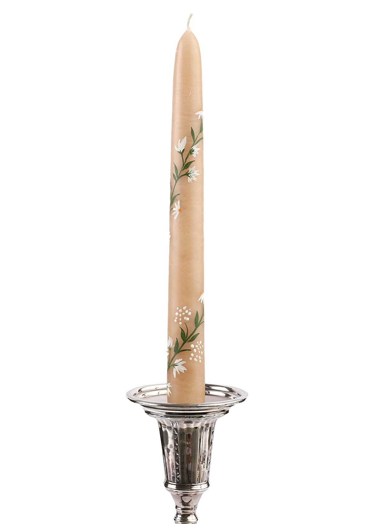 Ivory Climbing Vine Taper Candles Set of Two