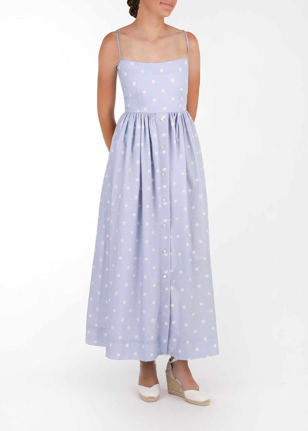 Alexandra Dress in Periwinkle Dot