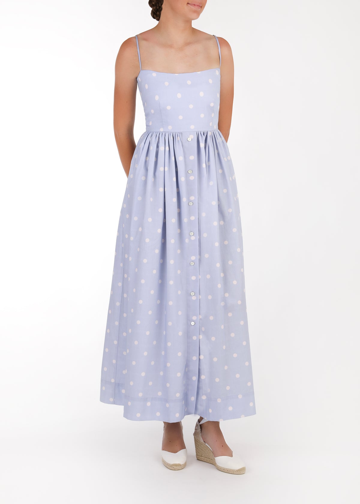 Alexandra Dress in Periwinkle Dot