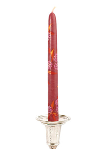 Rose Hydrangea and Foliage Taper Candles, Set of Two
