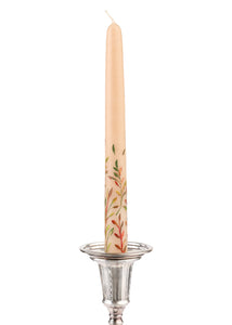 Ivory Fall Leaves Taper Candles, Set of 2