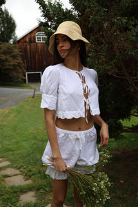 Scalloped Top in White