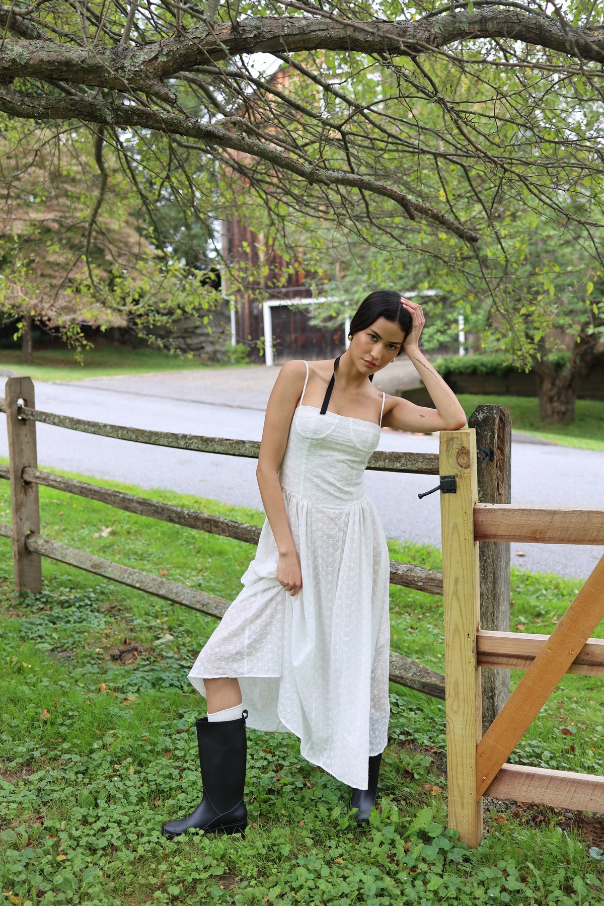 Lou Lou Dress in White Eyelet