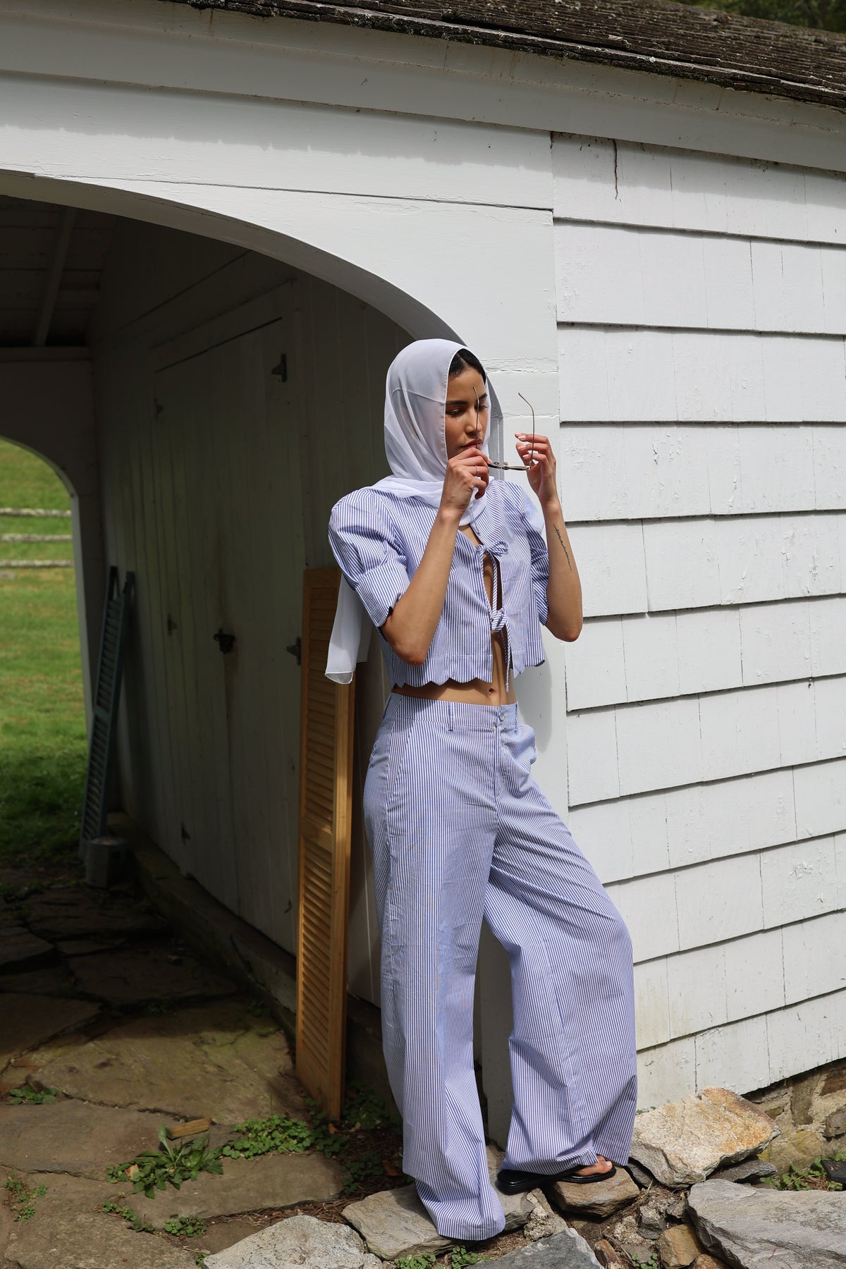 Portofino Pant in Blue Stripe