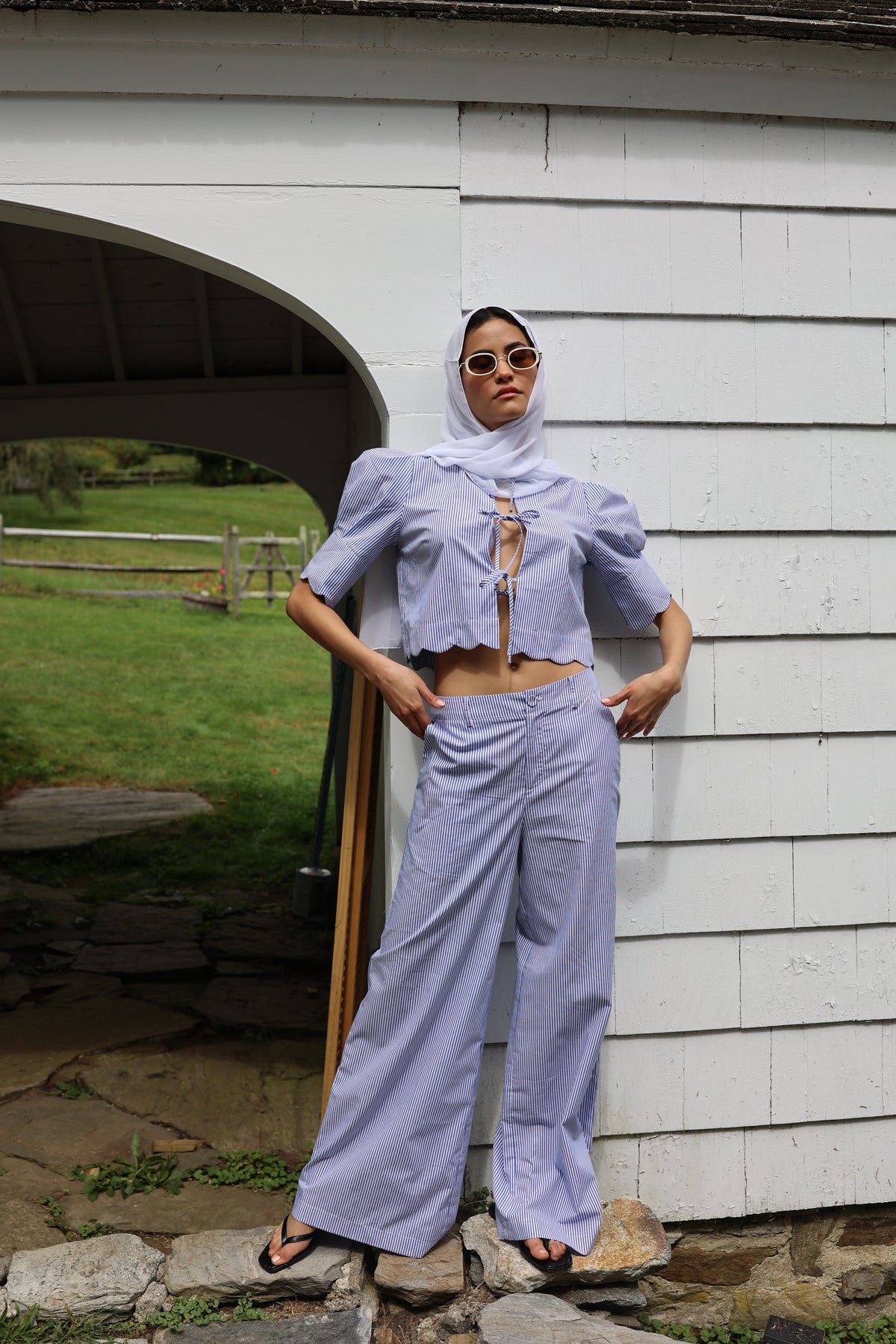 Portofino Pant in Blue Stripe