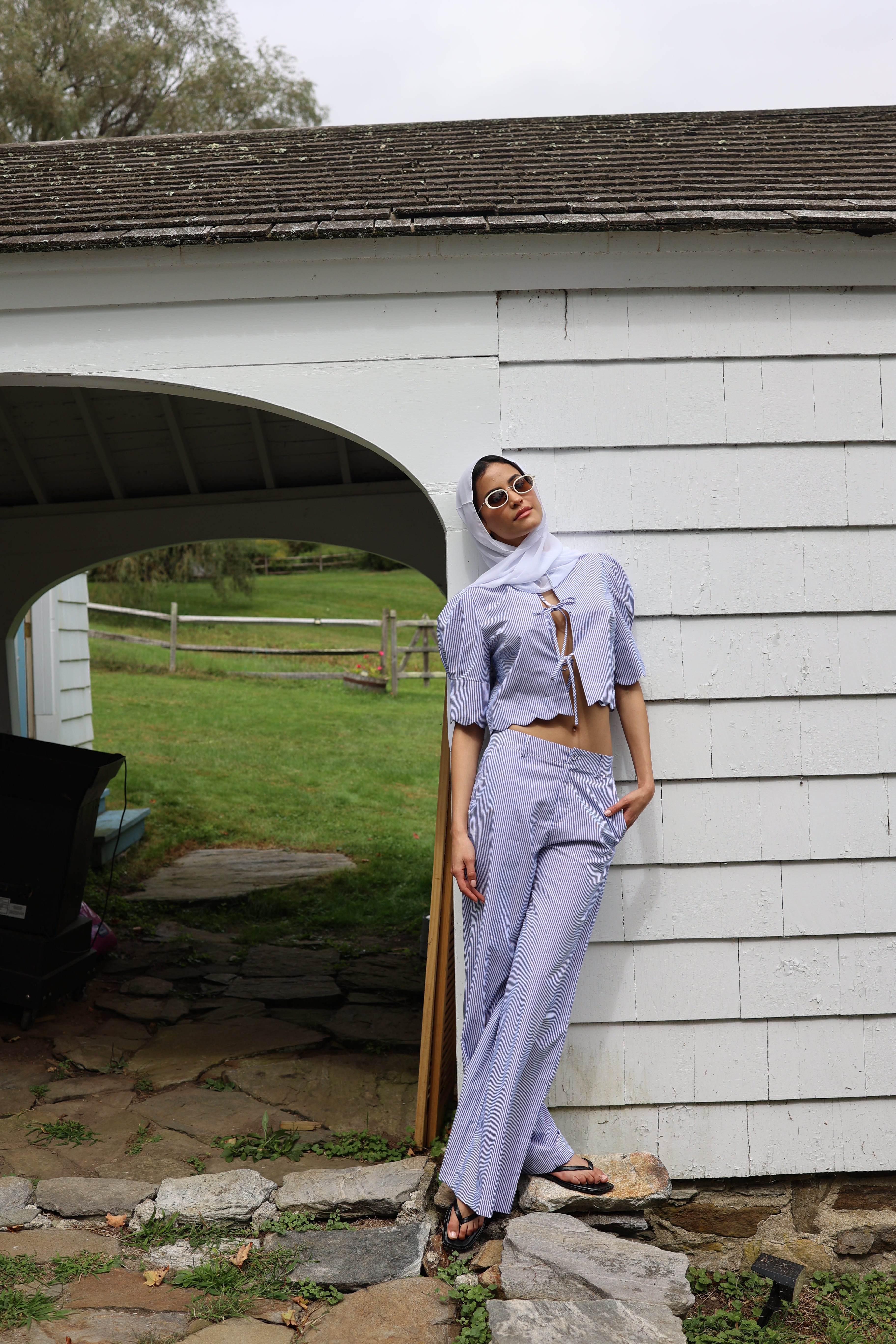 Portofino Pant in Blue Stripe