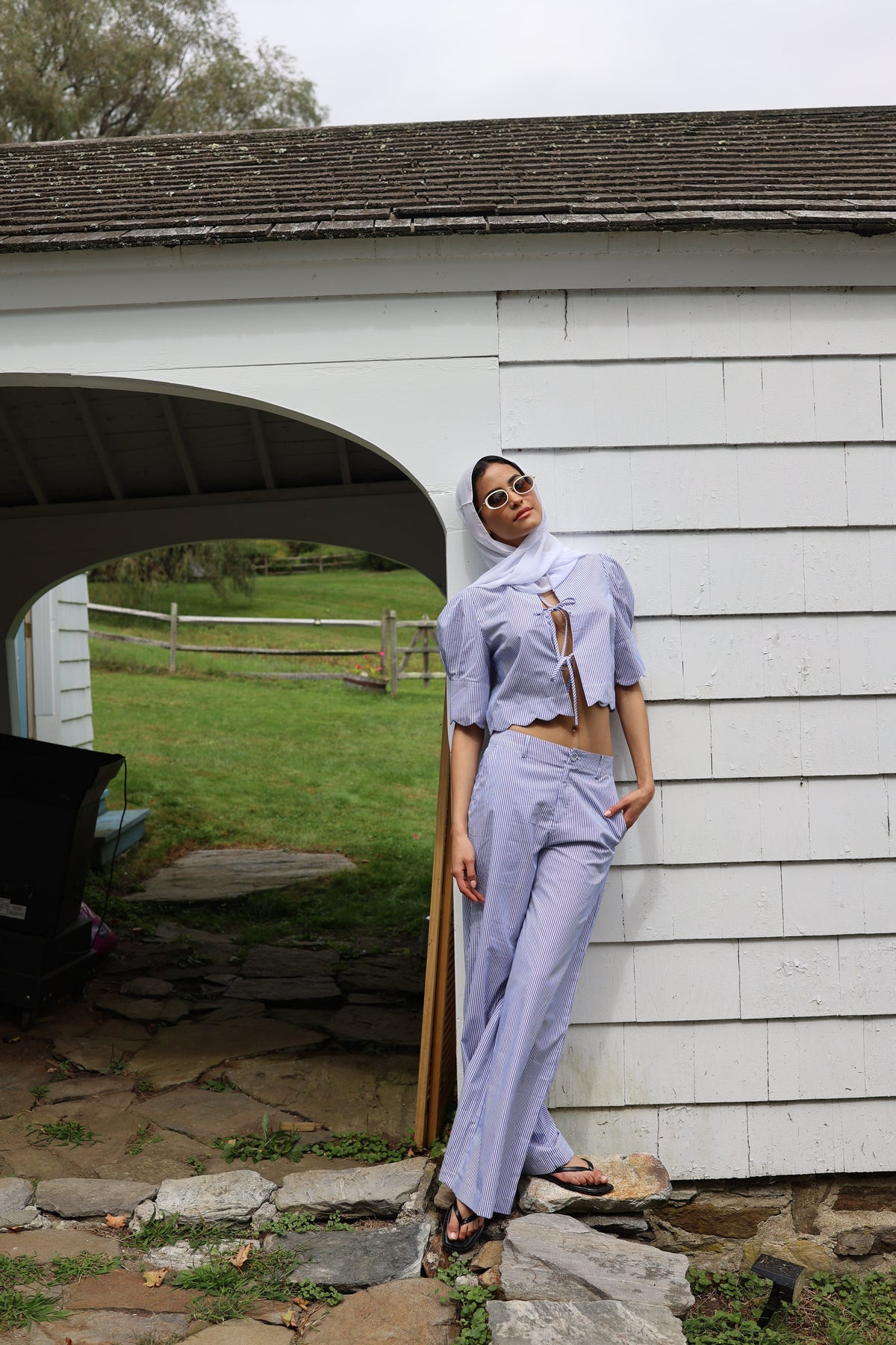 Portofino Pant in Blue Stripe