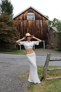Savanna Skirt in White Eyelet