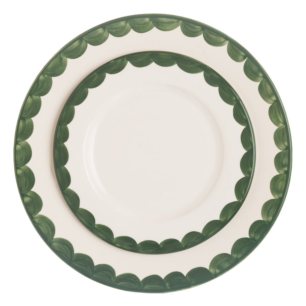 Green Scallop Dinner Plate