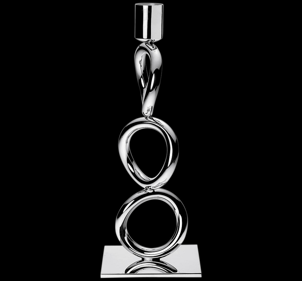 Vertigo Siver-plated 3-Ring Candlestick