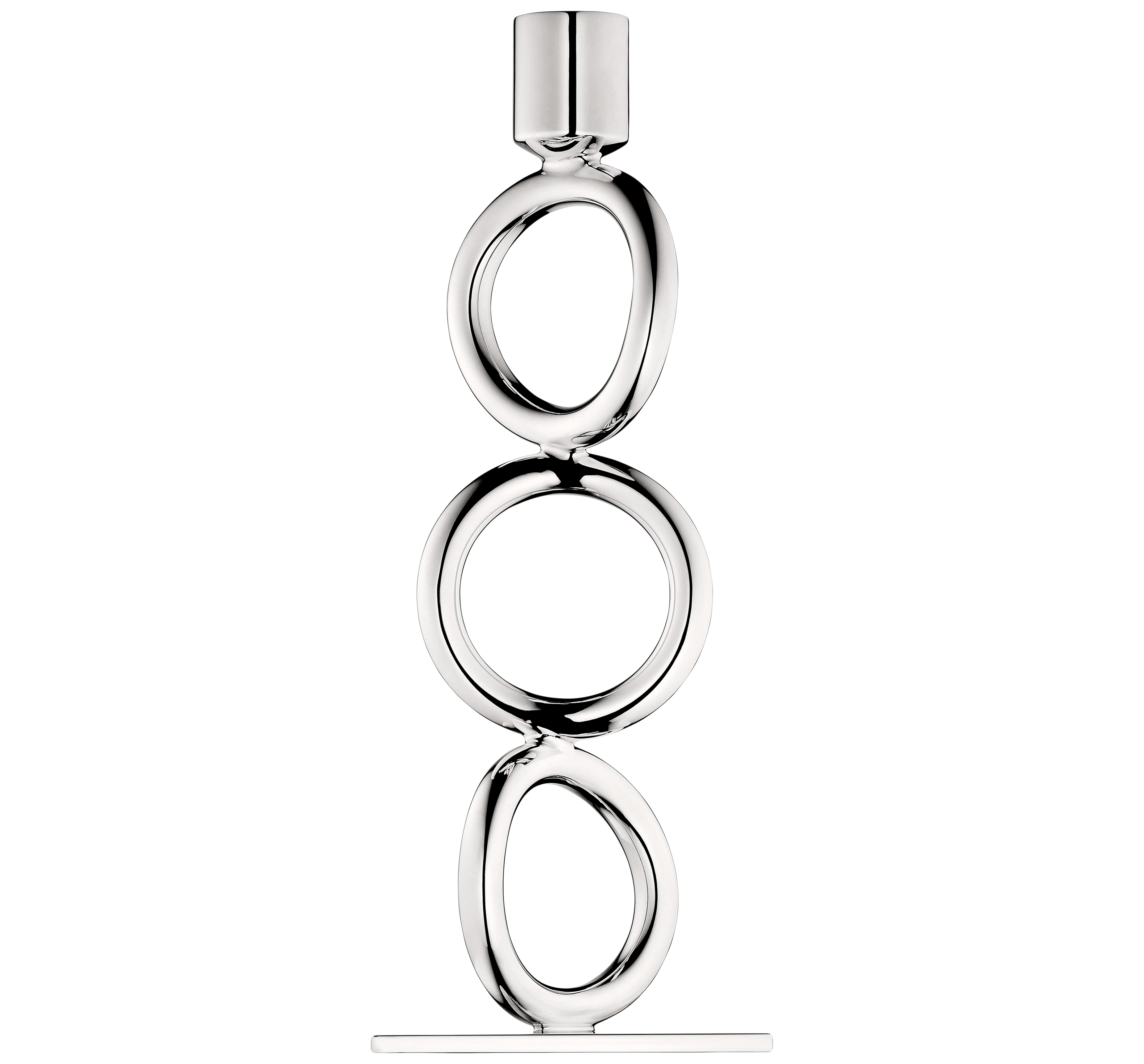 Vertigo Siver-plated 3-Ring Candlestick