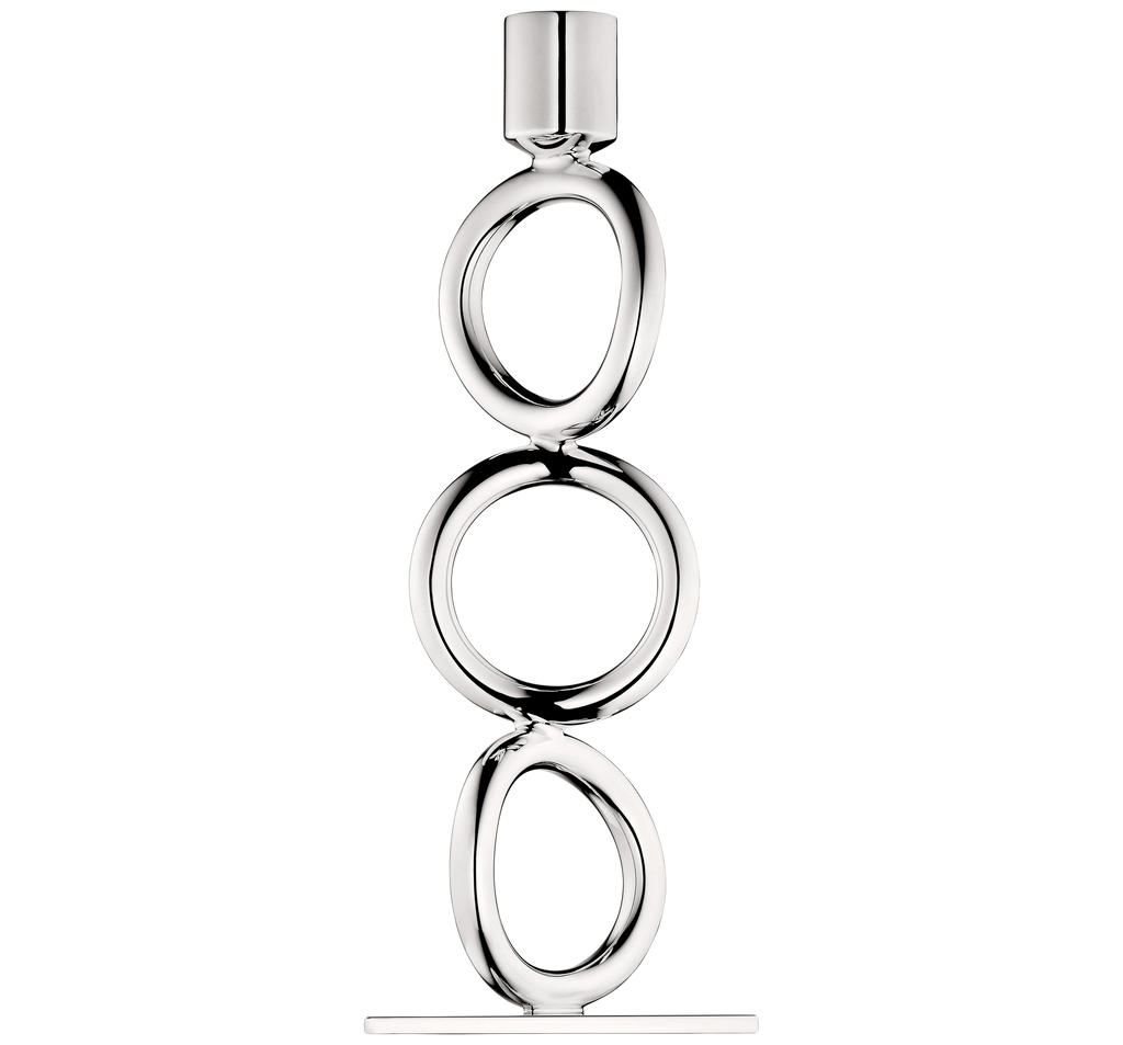 Vertigo Siver-plated 3-Ring Candlestick