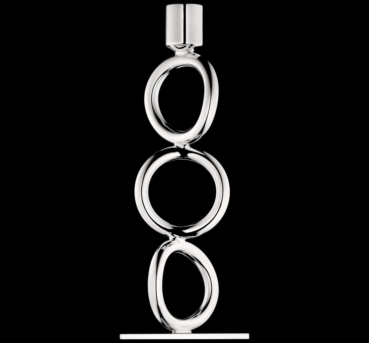 Vertigo Siver-plated 3-Ring Candlestick