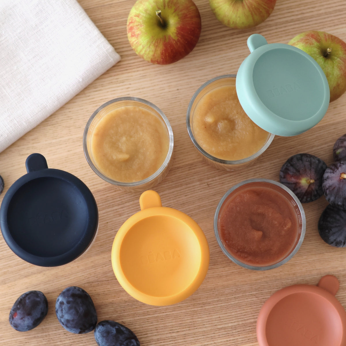 Glass Baby Food Jars-8oz in Sunrise, Pack of 6