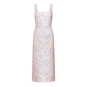 Long Slip Dress in Pink Pineapple