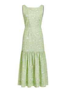 Low-Back Dress in Lime Shell