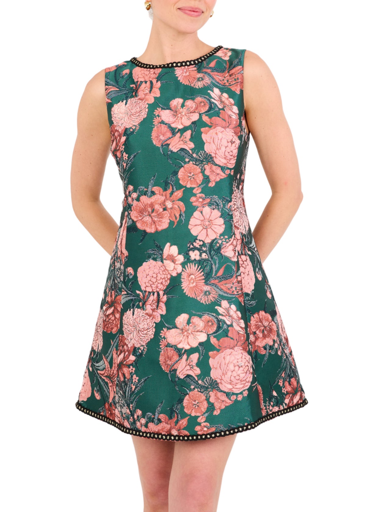 Avery Dress in Forest Mum Jacquard