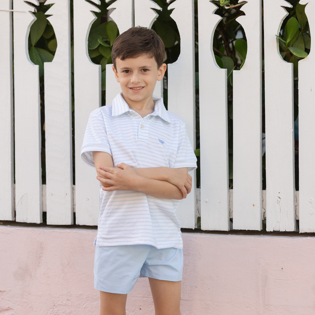 Henry Duvall classic white boys polo in soft cotton, timeless preppy wardrobe staple for school and dressier occasions