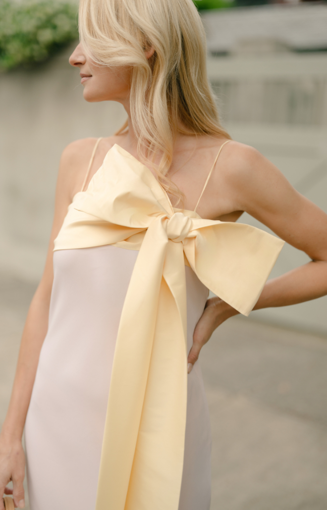 Bart Dress in Light Pink and Yellow