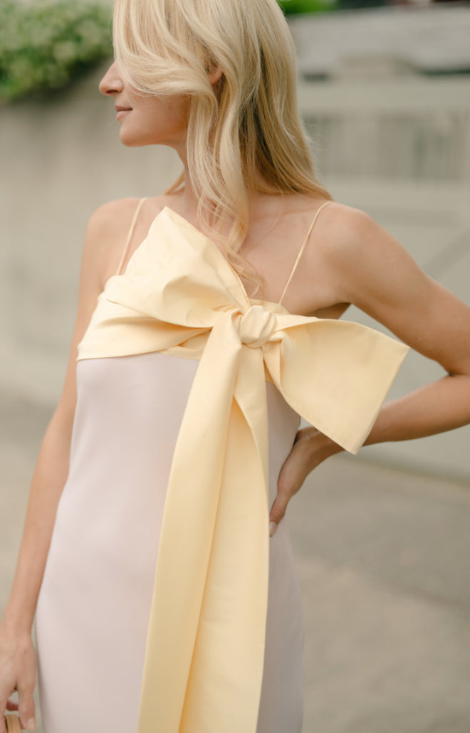 Bart Dress in Light Pink and Yellow