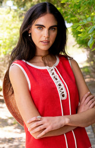 Cody Tunic in Red Ivory Fish