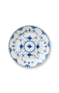 Blue Fluted Full Lace Dessert Plate 7.5"