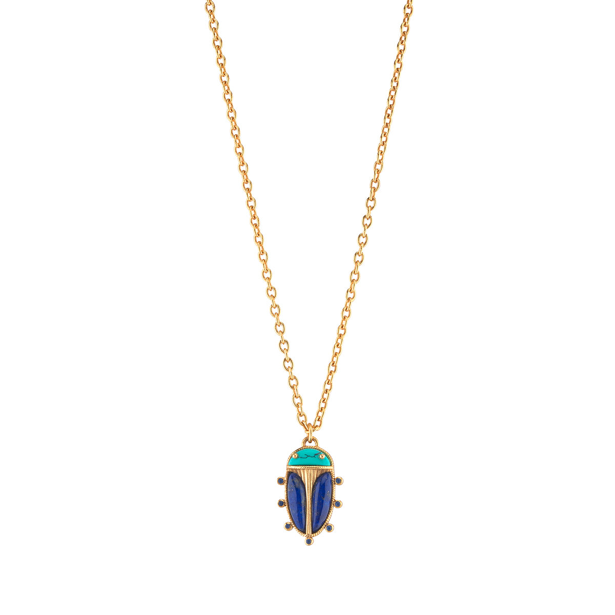 Scarab Charm Necklace in Multi