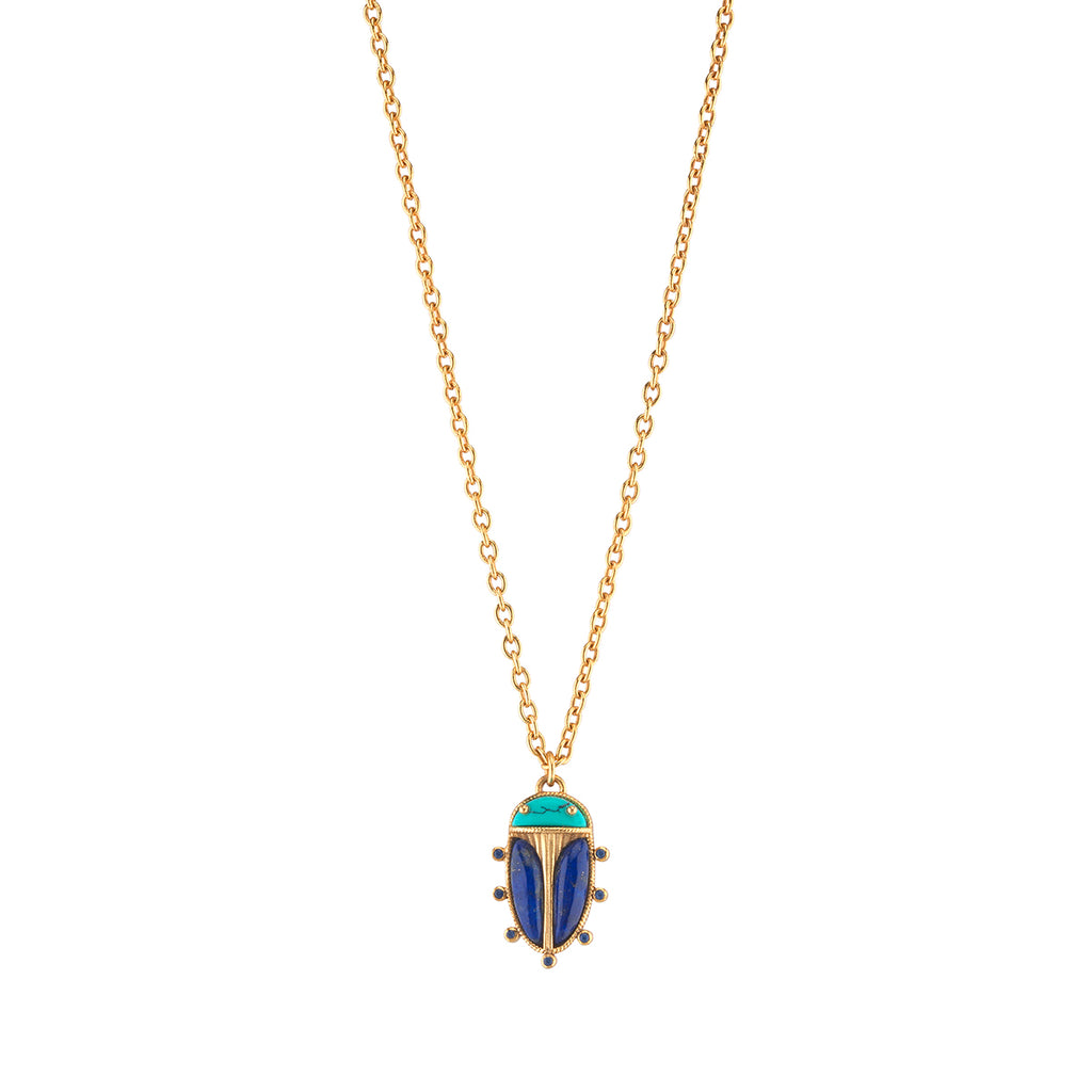 Scarab Charm Necklace in Multi