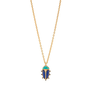 Scarab Charm Necklace in Multi