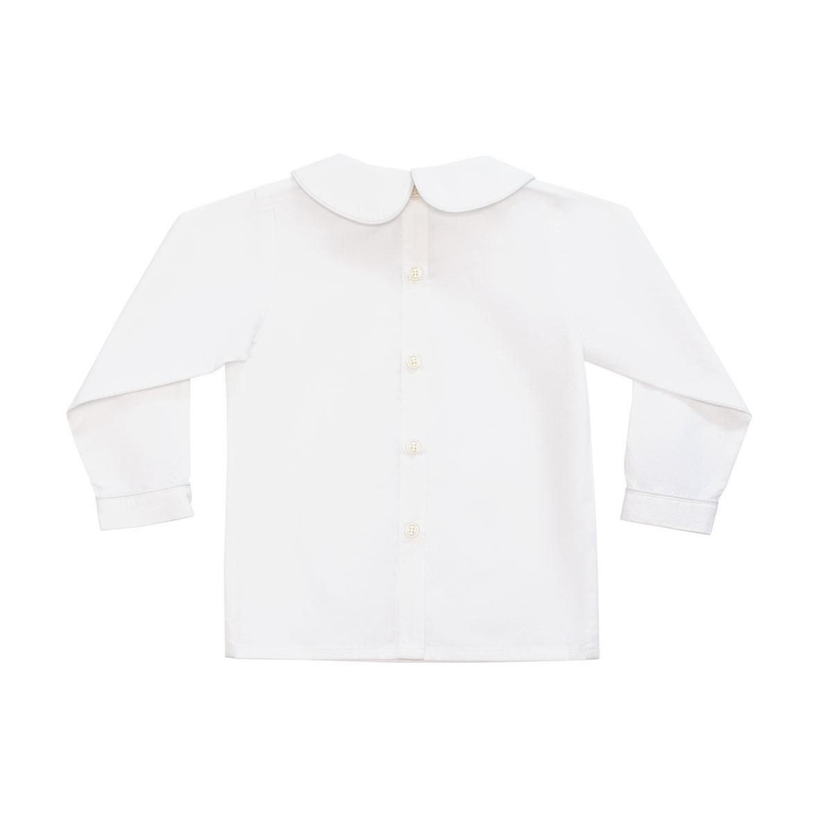 Henry Duvall boys white Peter Pan collar shirt, classic holiday layering piece for Jon Jons, shorts, and bubbles, timeless Christmas toddler outfit