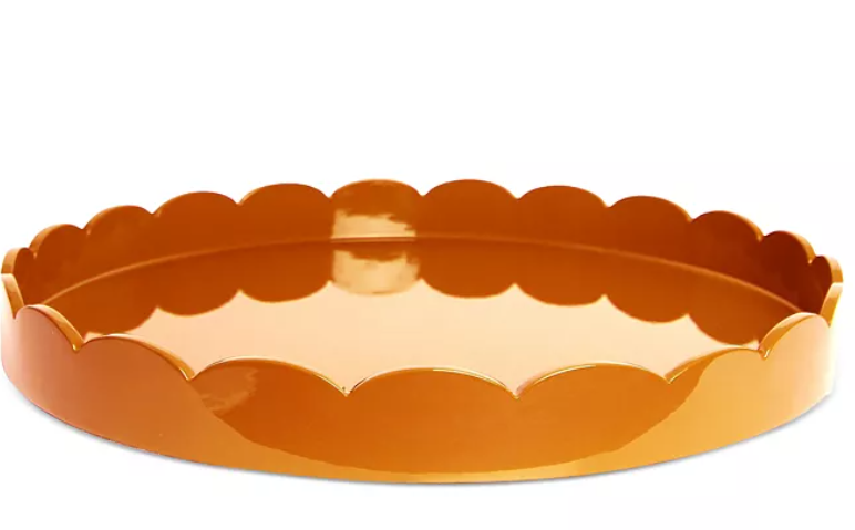 Addison RossLarge Lacquer Scalloped Tray, 20" Round