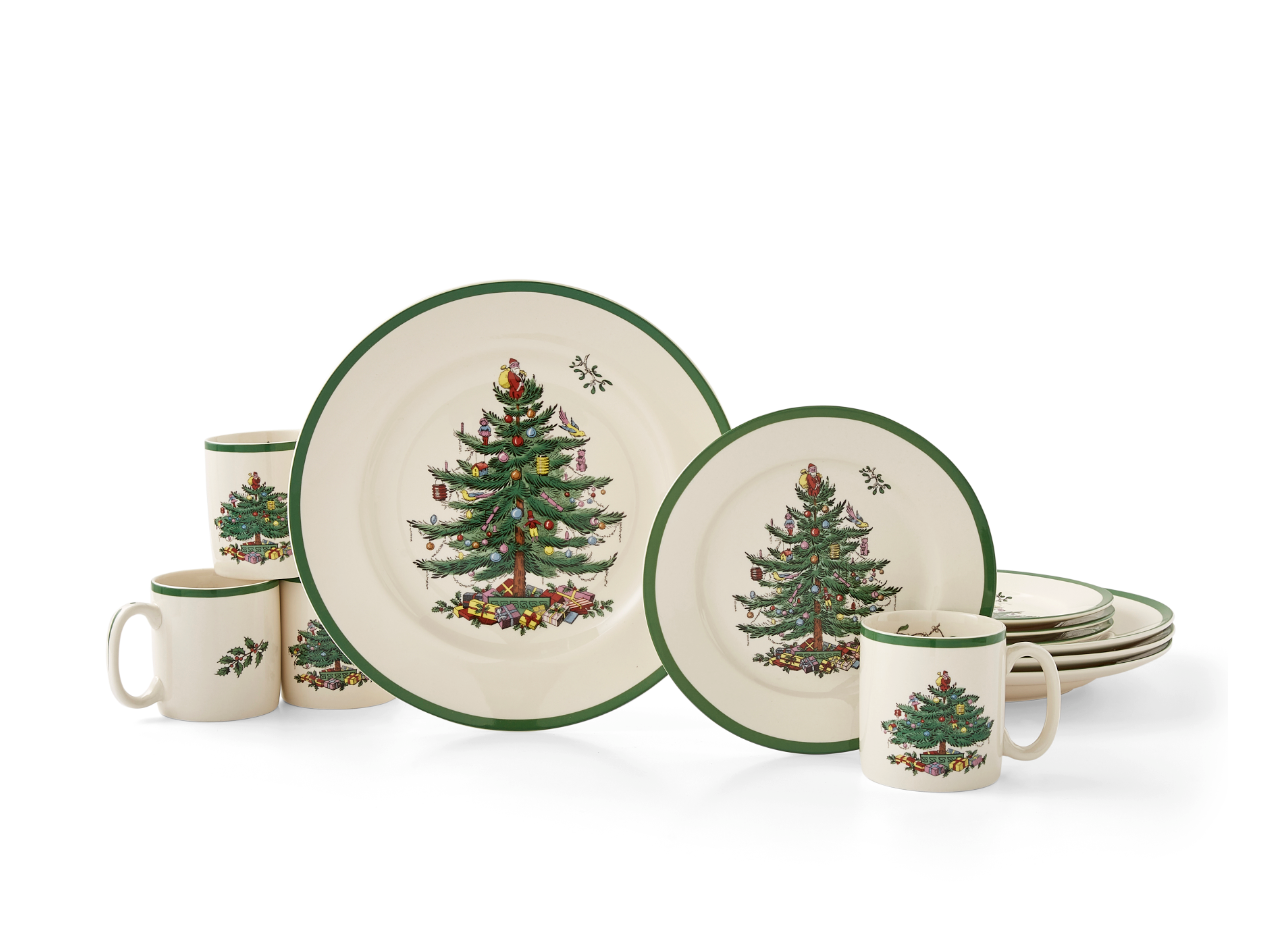 Christmas Tree 12 Piece Dinner Set for Four