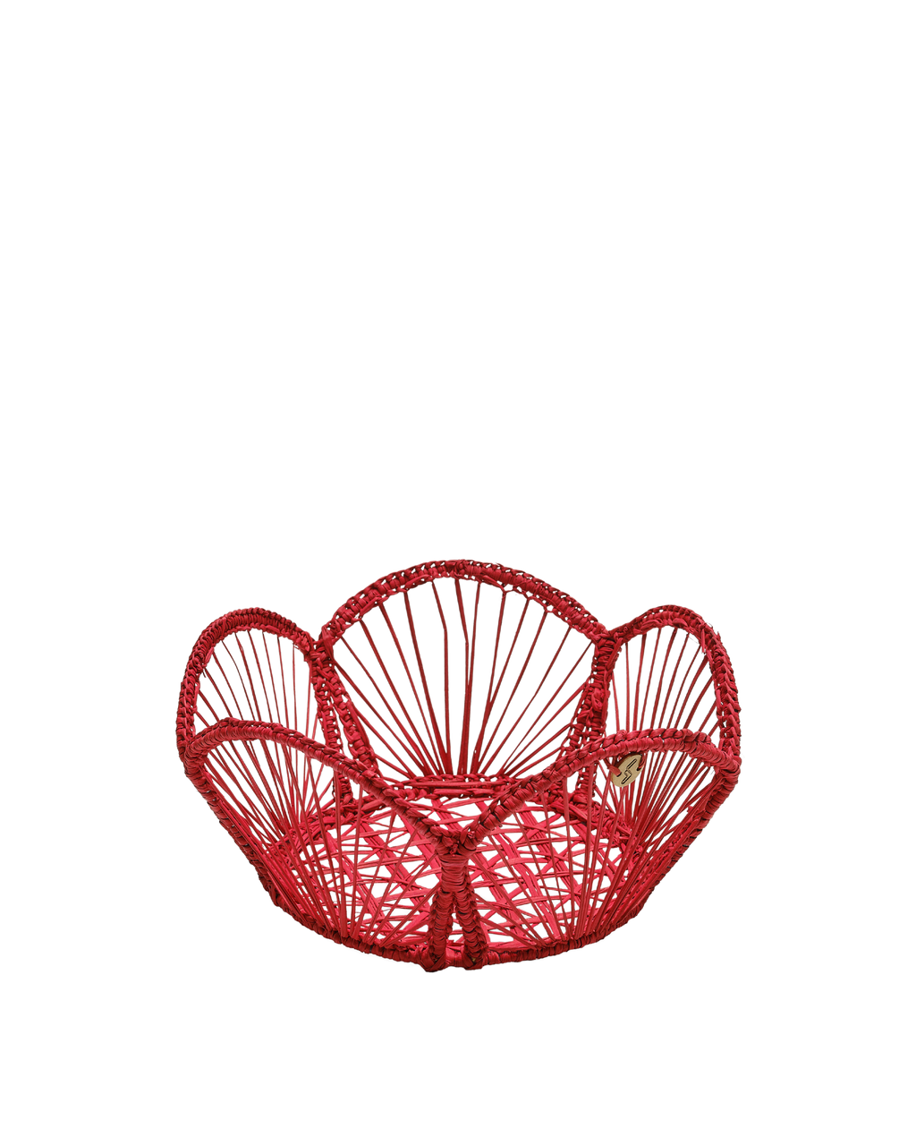 David Hicks Floral Bread Basket in Red