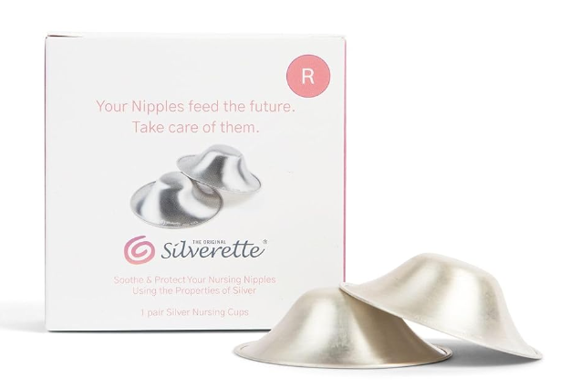Amazon Prime includes: SILVERETTE The Original Silver Nursing Cups, Silverettes Metal Nipple Covers for Breastfeeding, Nursing Pads, 925 Silver Nipple Cover Guards, Soothe and Protect Sore Nipples -Made in Italy