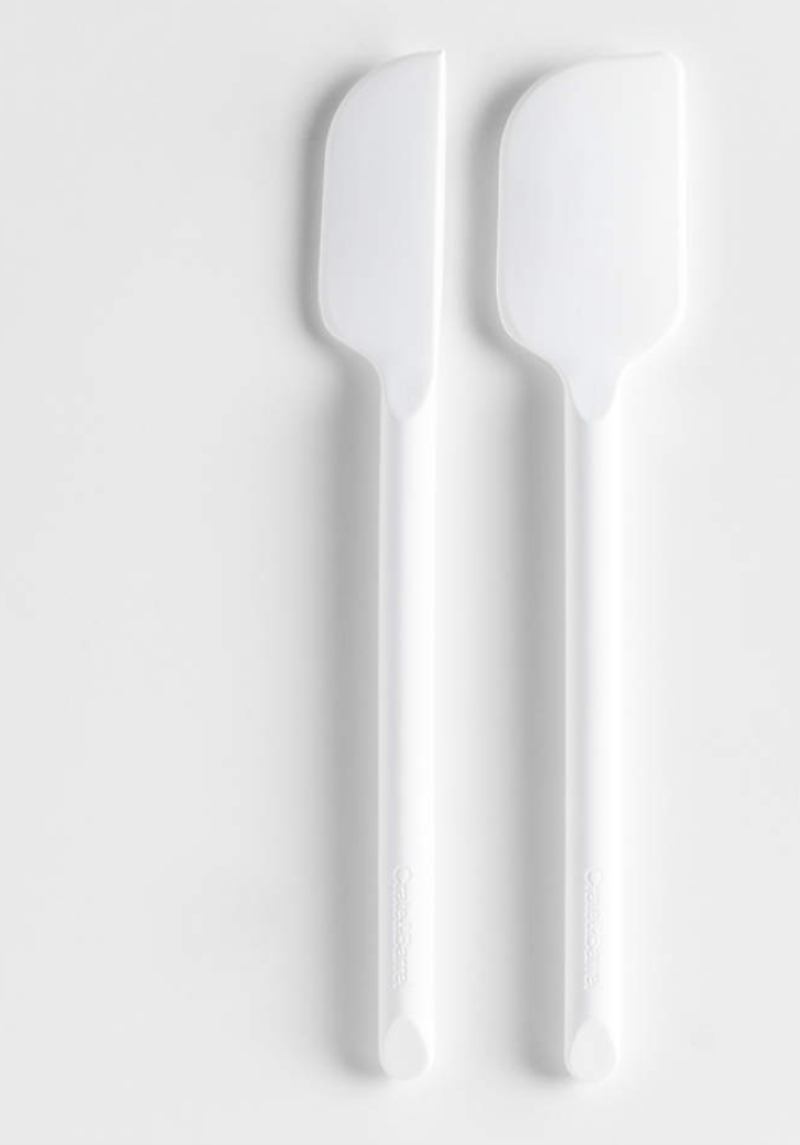 Crate & Barrel White Silicone Mini Spatulas, Set of 2