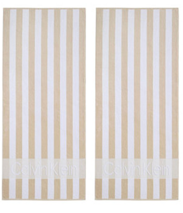 Beach Stripe Logo Cotton 2-Pc. Beach Towel Set