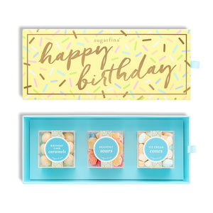 Happy Birthday 3 Piece Preset Candy Bento Box