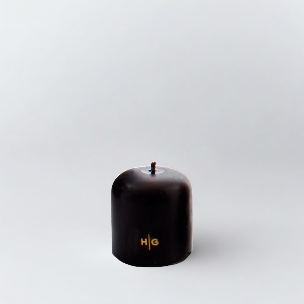 Black Unscented Pillar Candle, 3"x3"