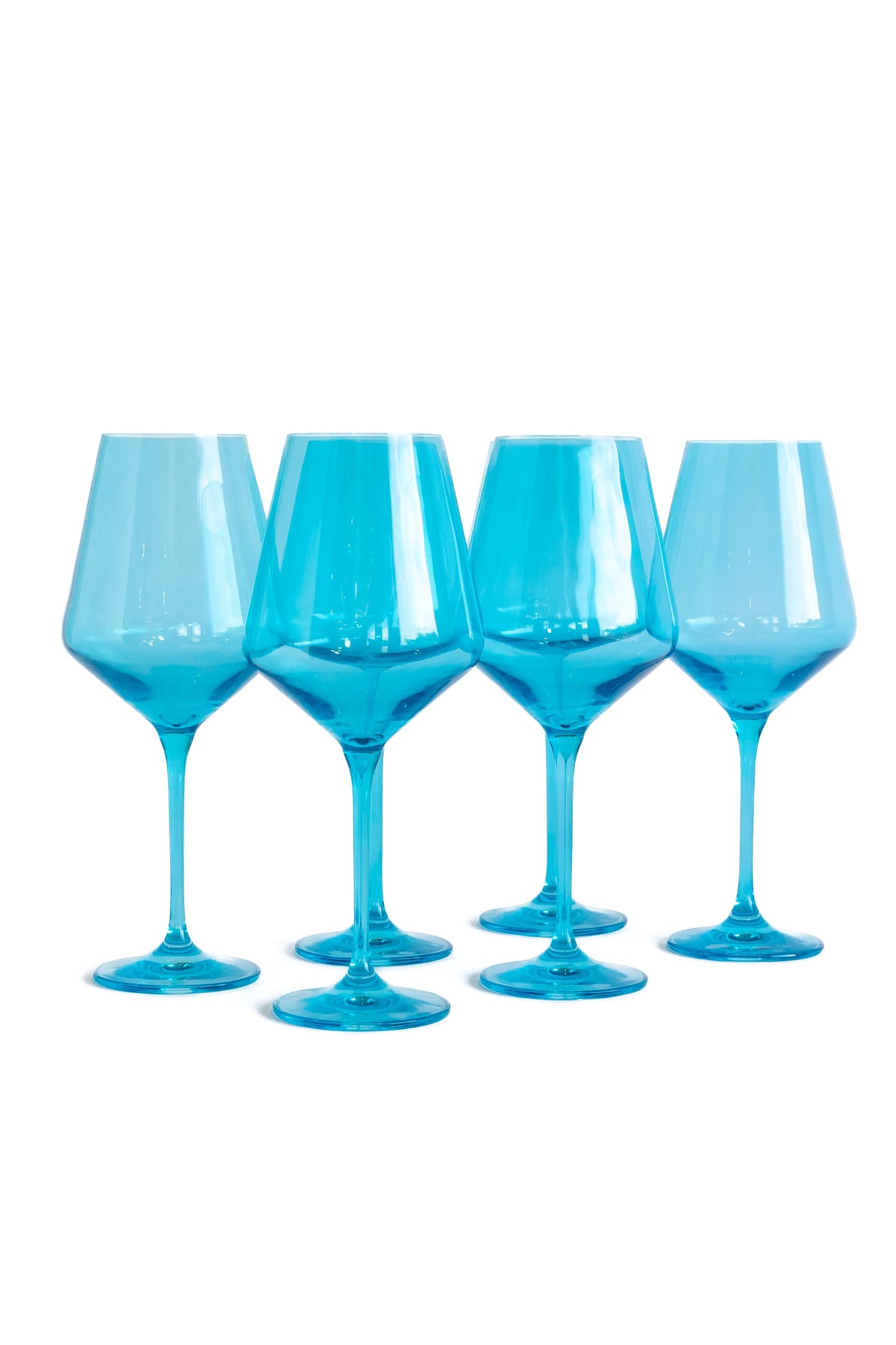 Estelle Colored Wine Stemware, Set of 6 in Ocean Blue