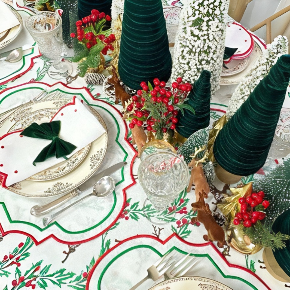 Enchanted Christmas Reindeer Tablecloth