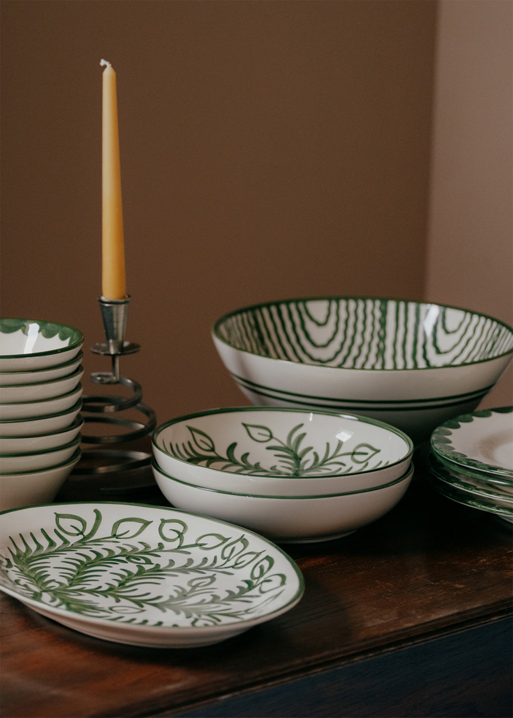 Flor Very Large Green Serving Bowl