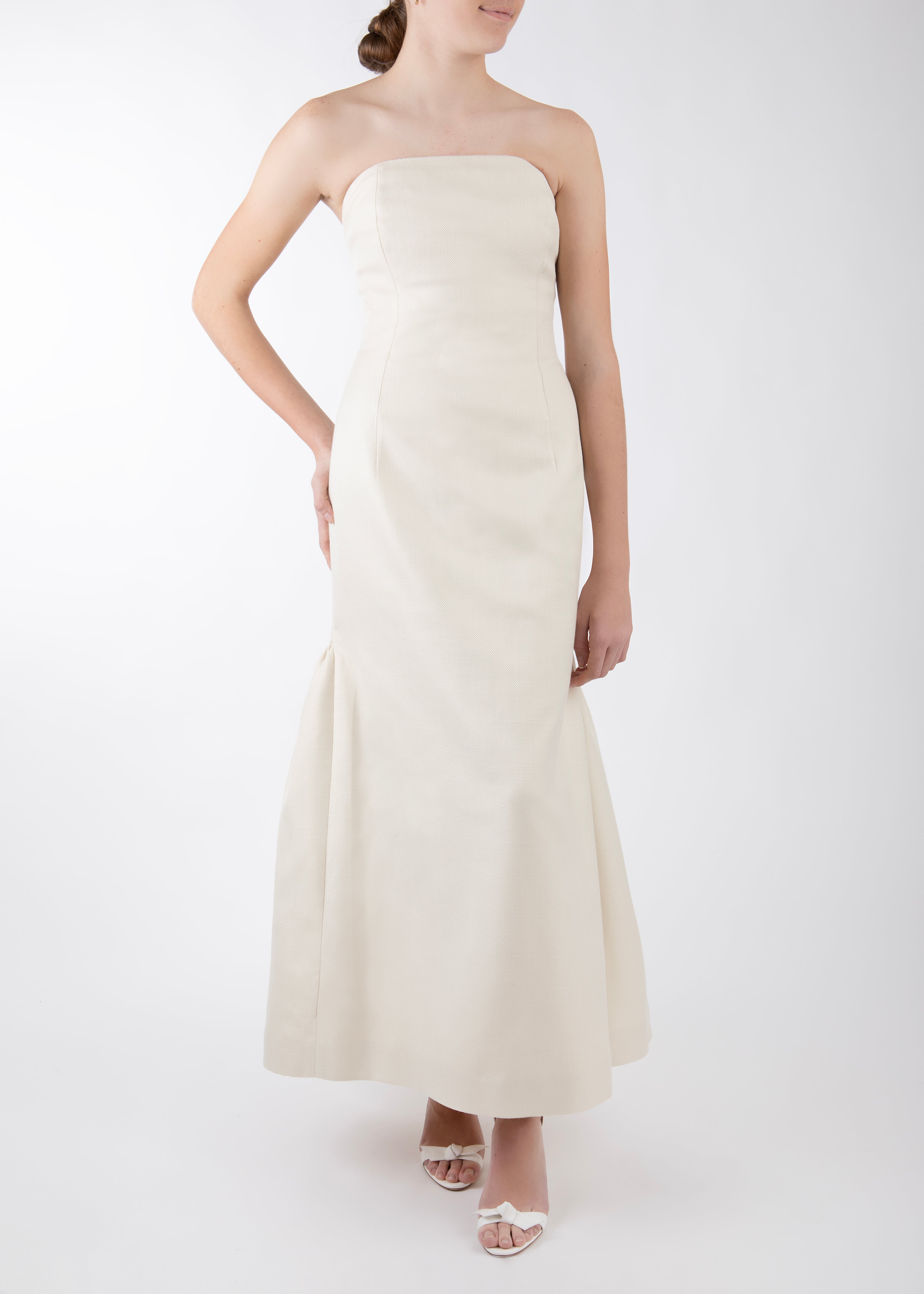 OTM Exclusive: Maya Dress in Ivory Basketweave