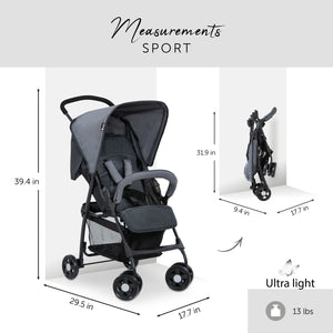 Sport T13 Lightweight Compact Foldable Stroller with UV Protected Canopy