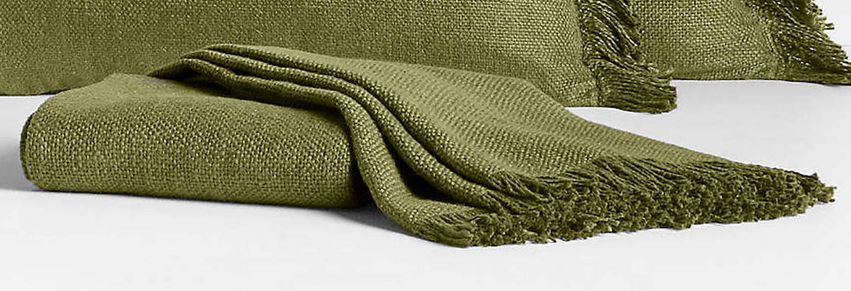 Casual Textured Fringe Throw Blanket
