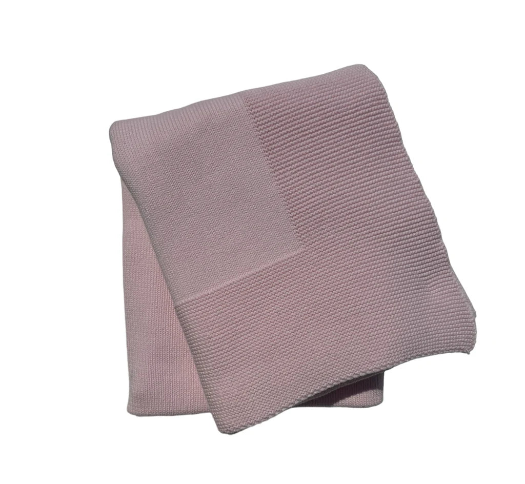 Knit Baby Blanket with Textured Border