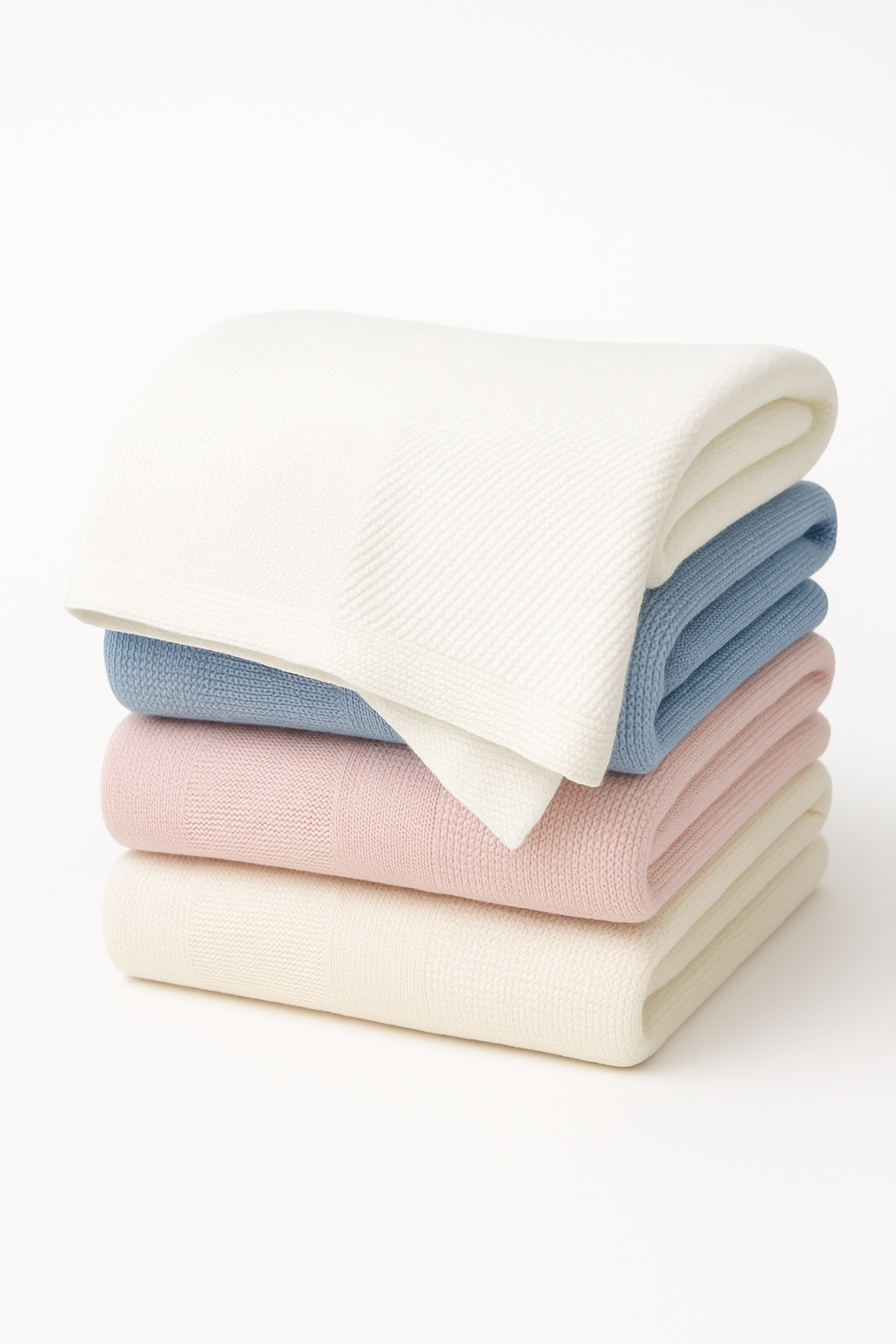 Knit Baby Blanket with Textured Border