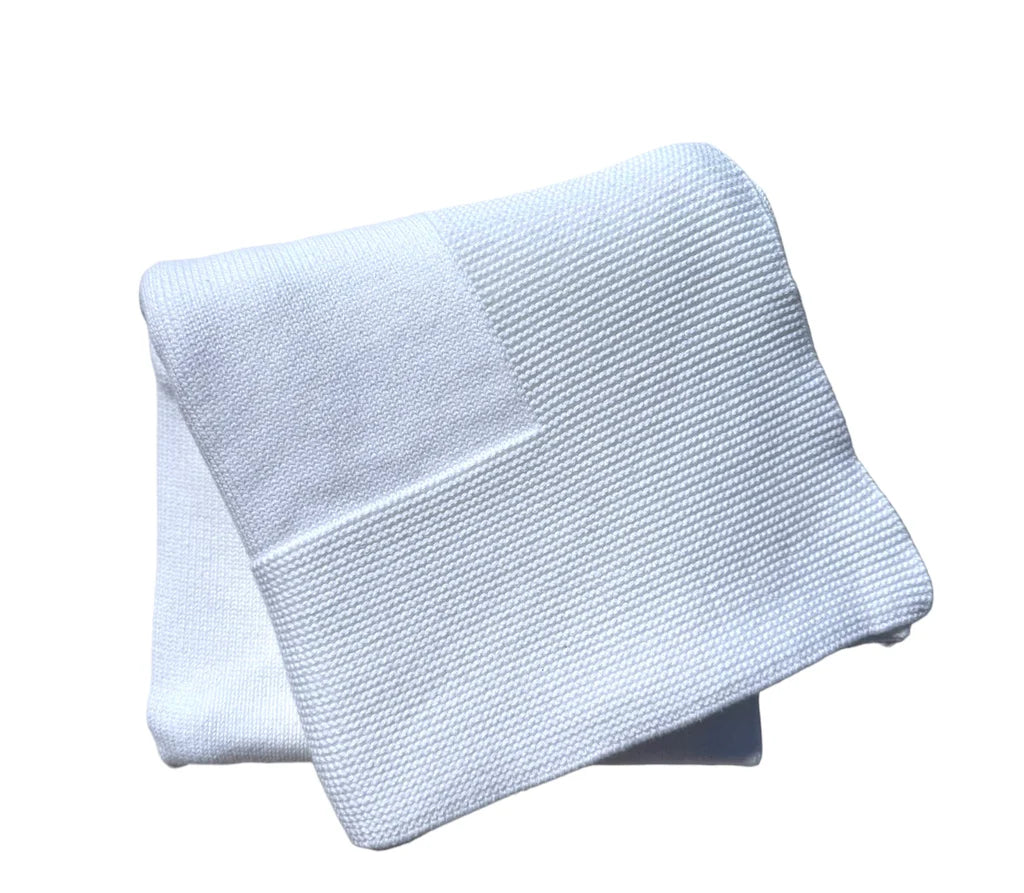 Knit Baby Blanket with Textured Border