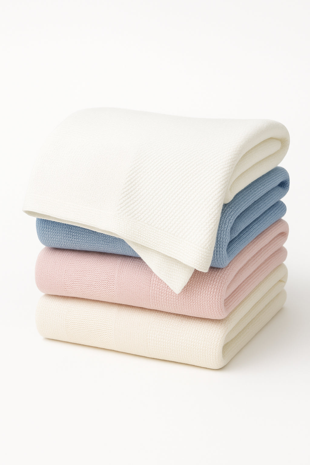 Knit Baby Blanket with Textured Border