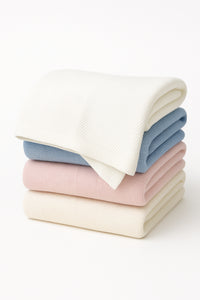 Knit Baby Blanket with Textured Border